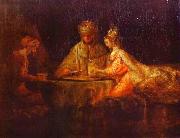 Rembrandt Peale Ahasuerus and Haman at the Feast of Esther oil on canvas
